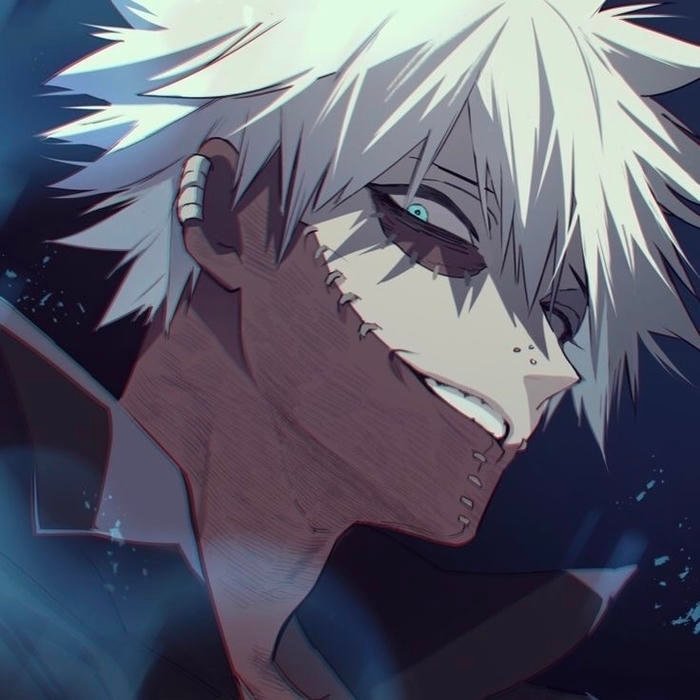 Dark aesthetic anime avatar built around dabi pfp