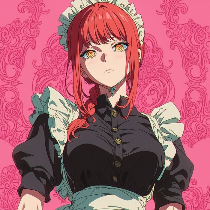 Dark themed anime profile built around makima pfp