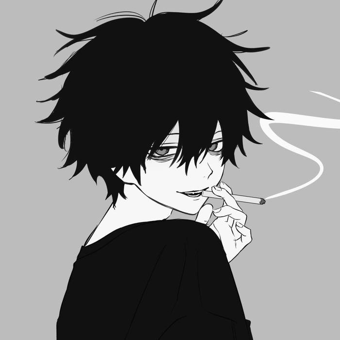Dark toned emo anime boy pfp emphasizing stylish restraint