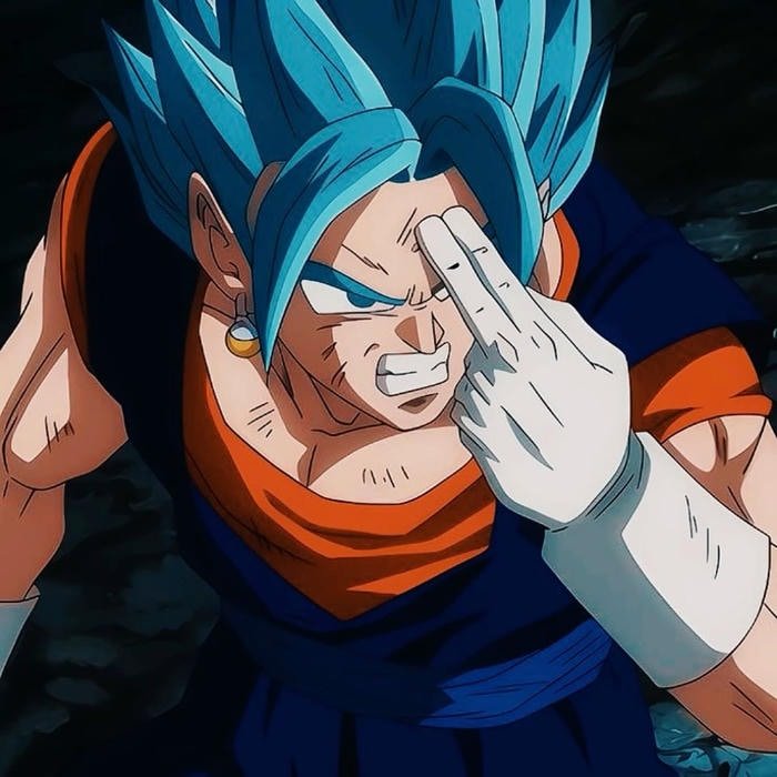 Destructive energy blast forming central focus of Vegito pfp