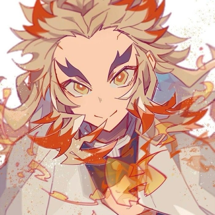 Determined anime gaze emphasized strongly in rengoku pfp