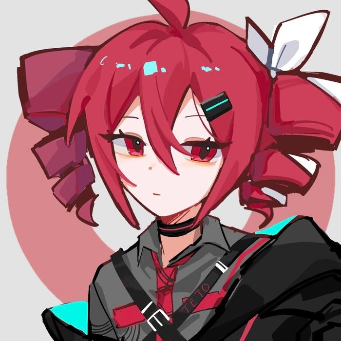 Digital anime artwork expressing quiet mood, teto pfp