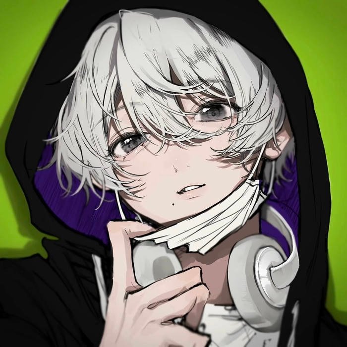 Digital anime face composition made for anime man pfp