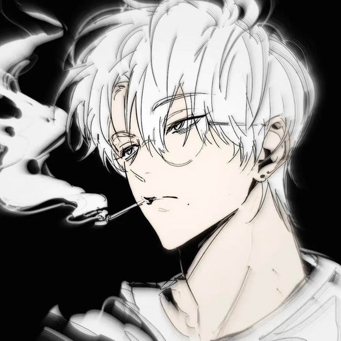 Digital sketch portrait applied as anime man pfp