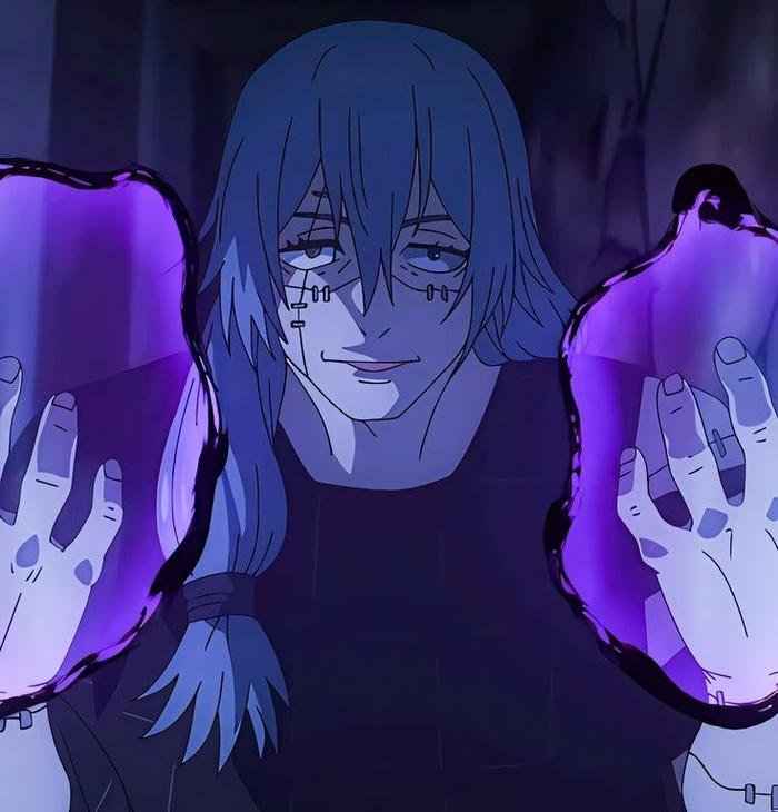 Distorted smile creating psychological discomfort in mahito pfp