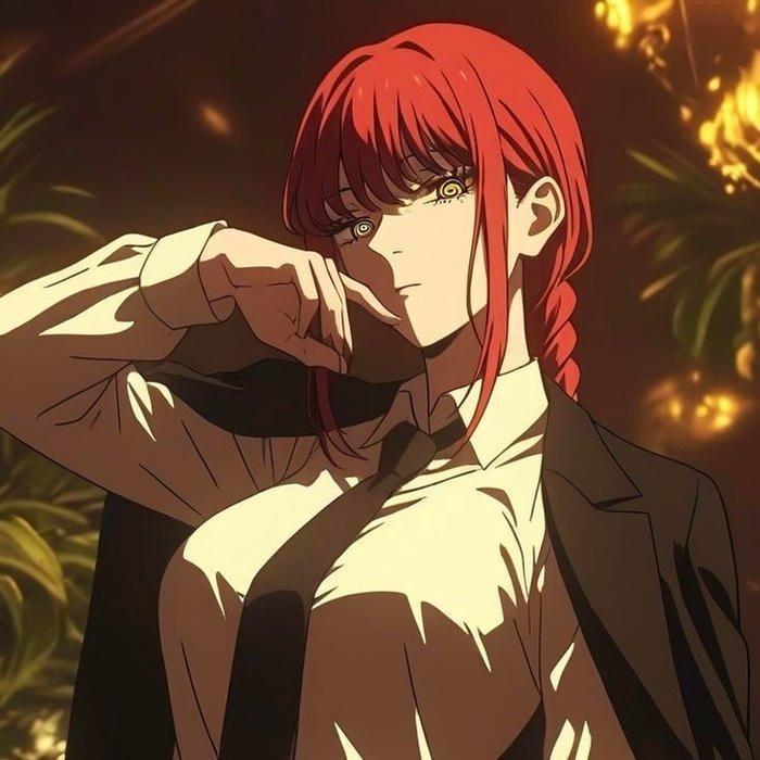 Dominant feminine anime energy expressed in makima pfp