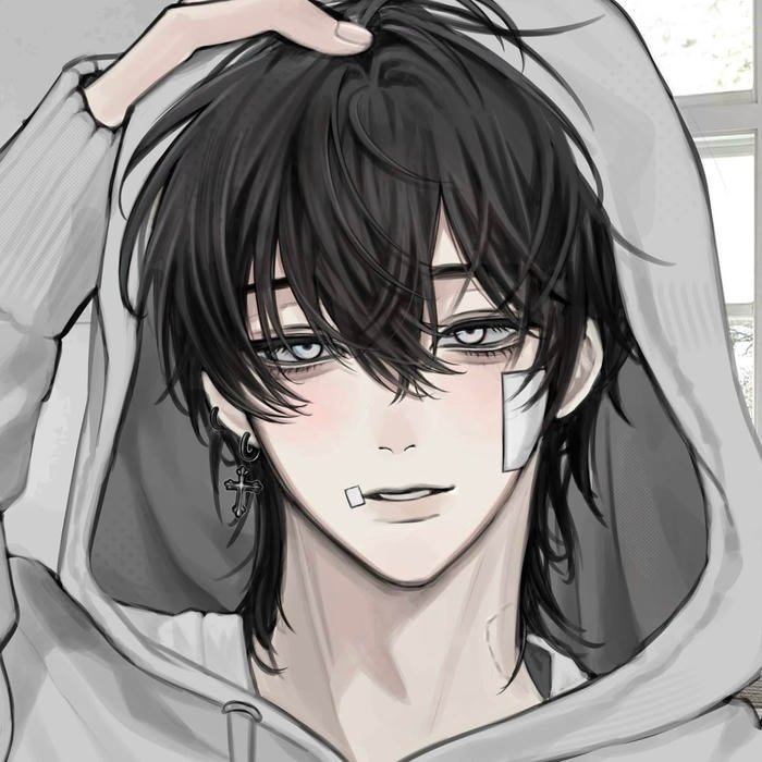 Emo anime boy pfp focused on clothing expression and attitude