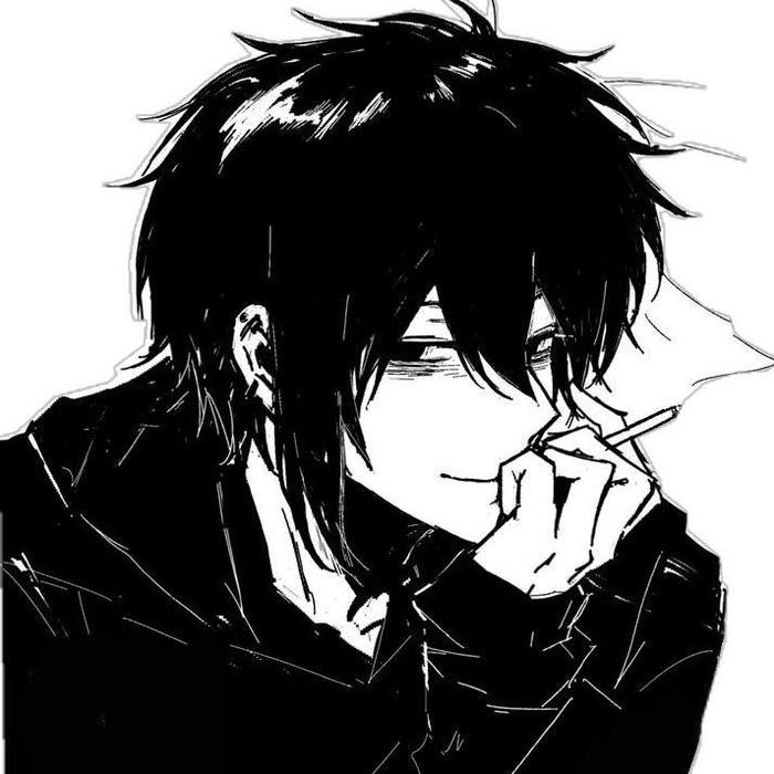 Emo anime boy pfp focusing on outfit driven expression