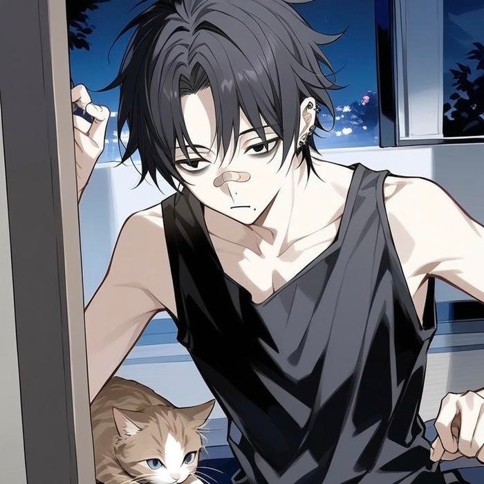 Emo anime boy pfp reflecting street level fashion energy