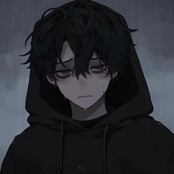 Emo anime boy pfp showcasing alternative streetwear anime styling