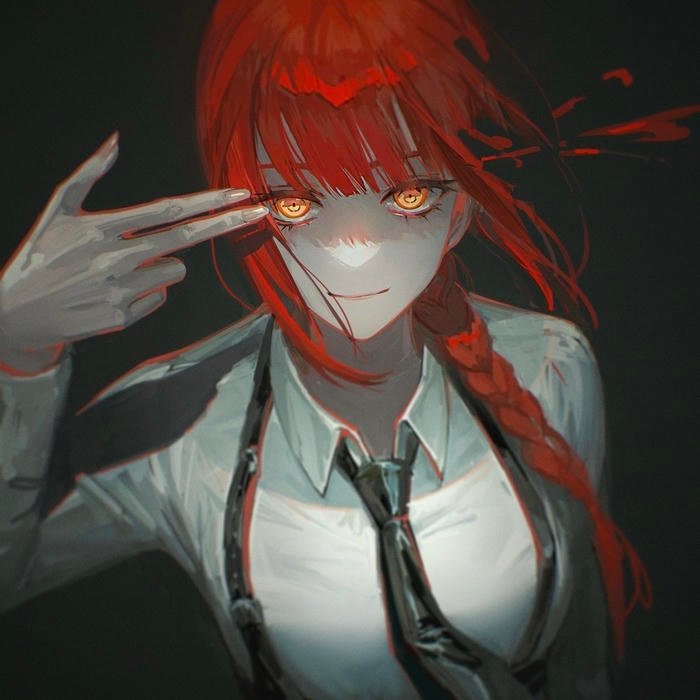 Emotionally unreadable expression defining makima pfp