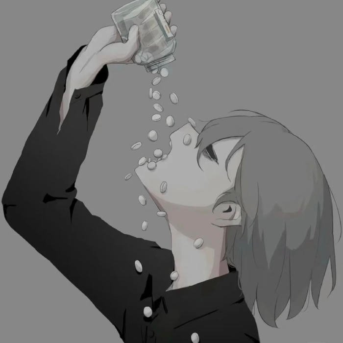 Faded emotional presence surrounding the concept of depressed pfp