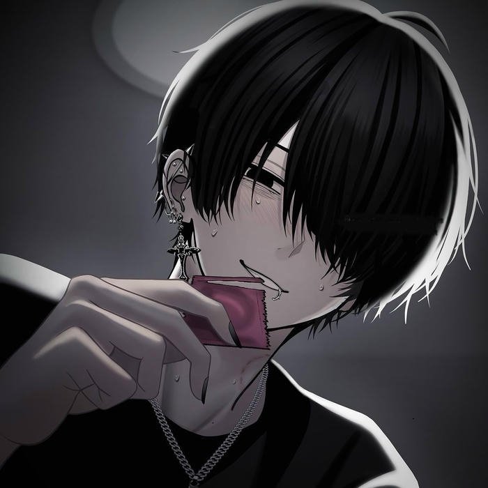 Fashion heavy emo anime boy pfp balancing edge and clarity