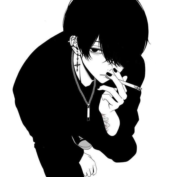 Fashion refined emo anime boy pfp with subtle rebellion