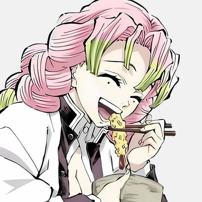 Feminine anime charm expressed naturally in mitsuri pfp