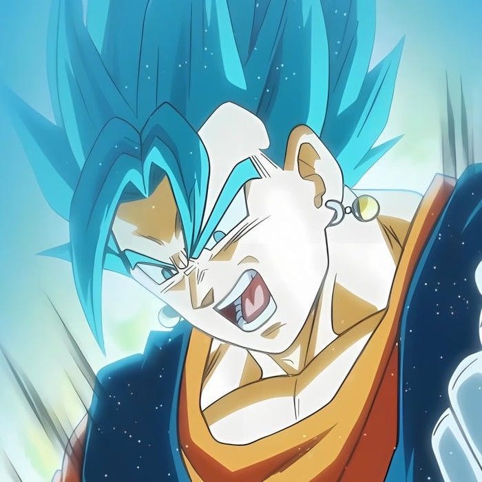 God tier confidence embodied through focused Vegito pfp