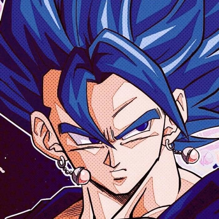 Heavy vignette framing amplifying intensity in Vegito pfp