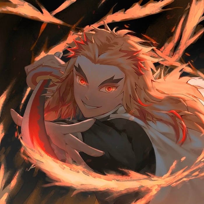 Heroic flame style anime portrait built for rengoku pfp