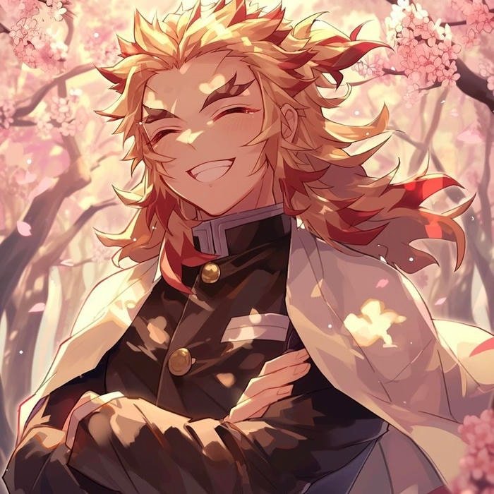 Intense burning eyes defining the feeling of rengoku pfp