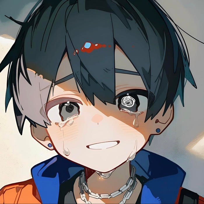Isolated sad anime pfp boy standing apart from surroundings