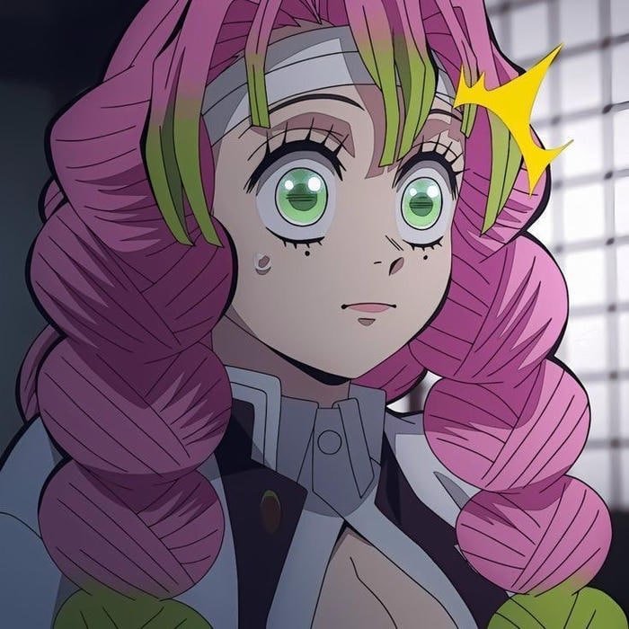 Light pastel anime style featured prominently in mitsuri pfp