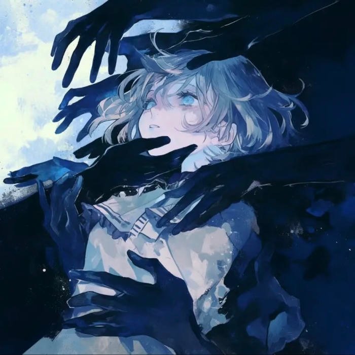 Lingering emptiness flowing gently through depressed pfp expression