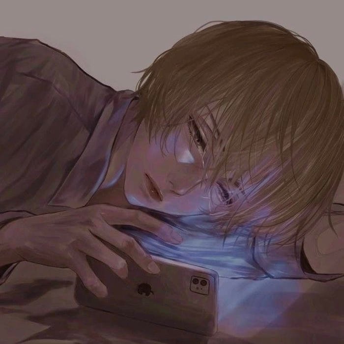 Low light sad anime pfp boy emphasizing mood