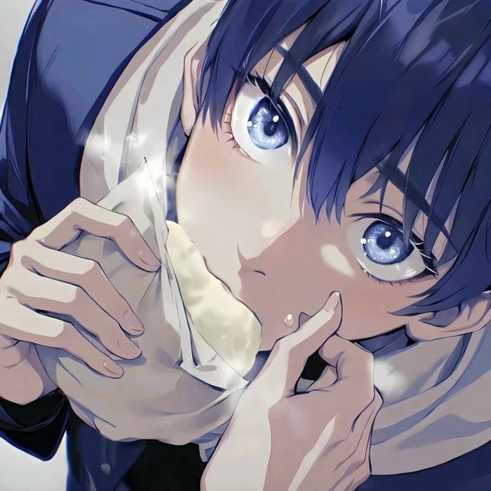 Low saturation portrait art created for anime man pfp