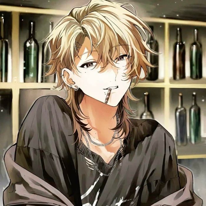 Modern emo anime boy pfp influenced by underground fashion trends