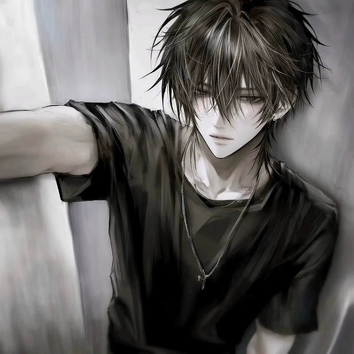 Modern illustration style crafted into anime man pfp