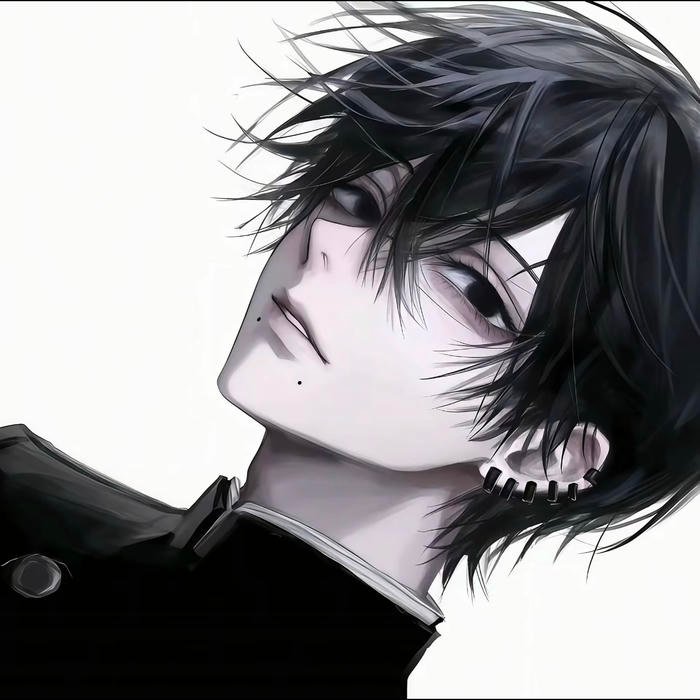 Neutral background artwork serving anime man pfp needs