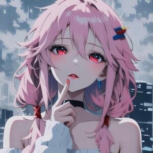 Pleasant mood anime waifu pfp with relaxed atmosphere