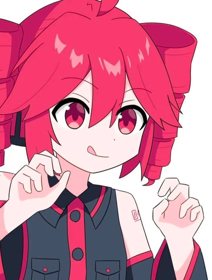 Polished digital anime face matching teto pfp needs