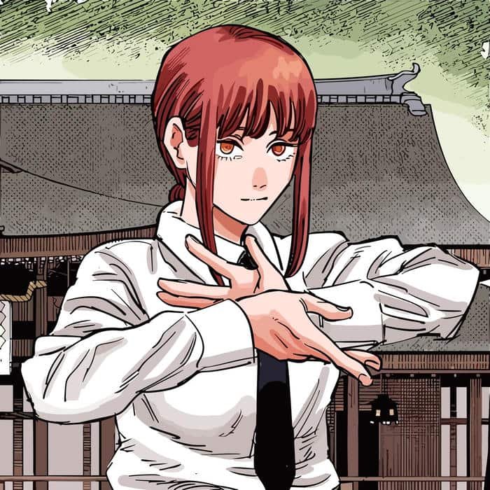 Powerful female anime presence expressed through makima pfp