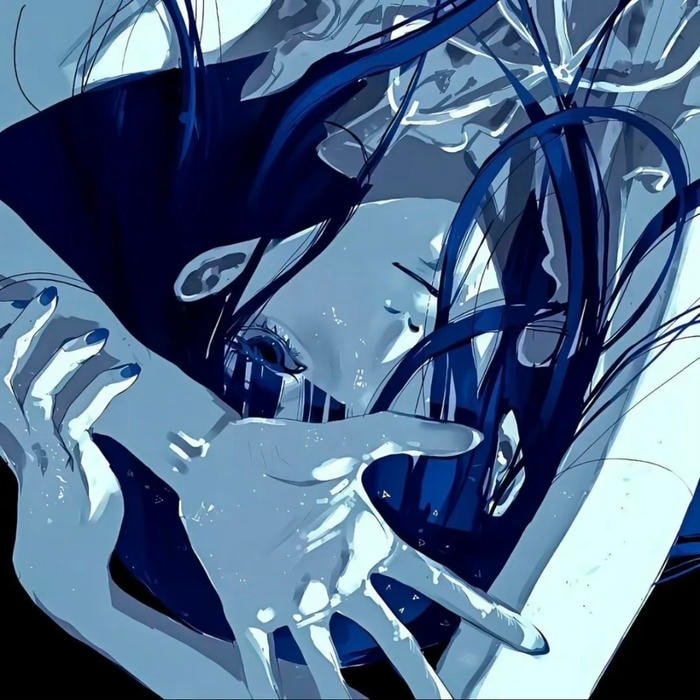 Quiet mental collapse suggested subtly inside depressed pfp