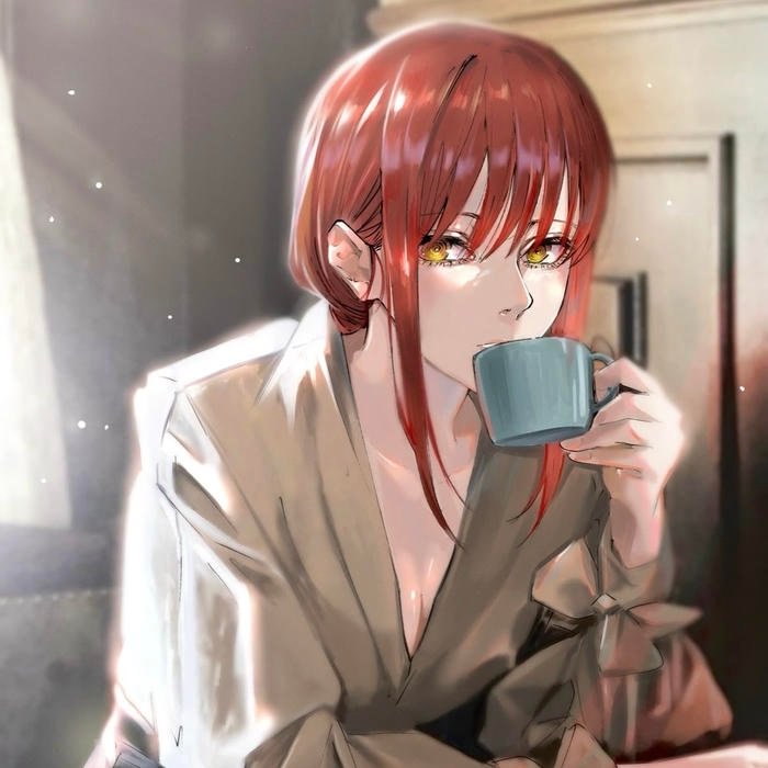 Red hair contrast enhancing the impact of makima pfp