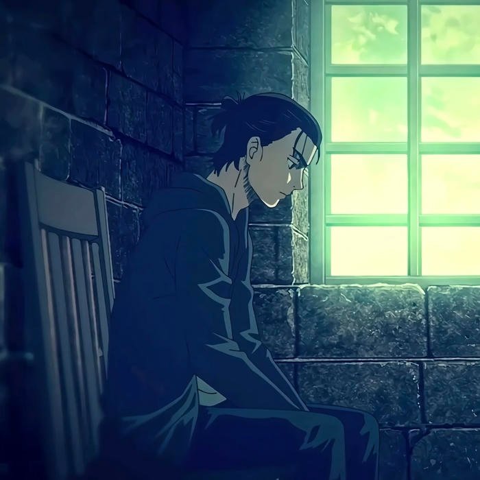 Reflective sad anime pfp boy lost in personal memories