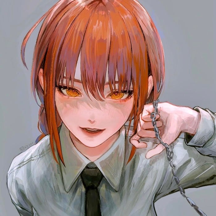 Serious anime profile tone expressed by makima pfp