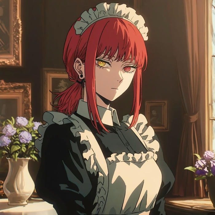 Sharp eye contact defining the mood of makima pfp