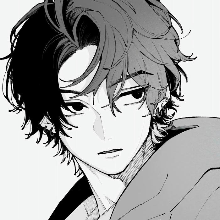 Simplified anime character design for anime man pfp