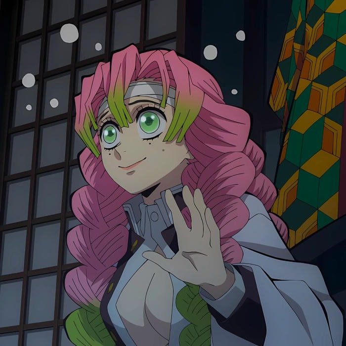 Smooth shading technique applied within mitsuri pfp artwork