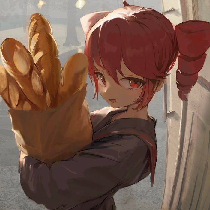 Soft expression anime character aligned with teto pfp