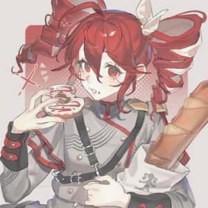 Soft-shaded anime face fitting teto pfp aesthetics