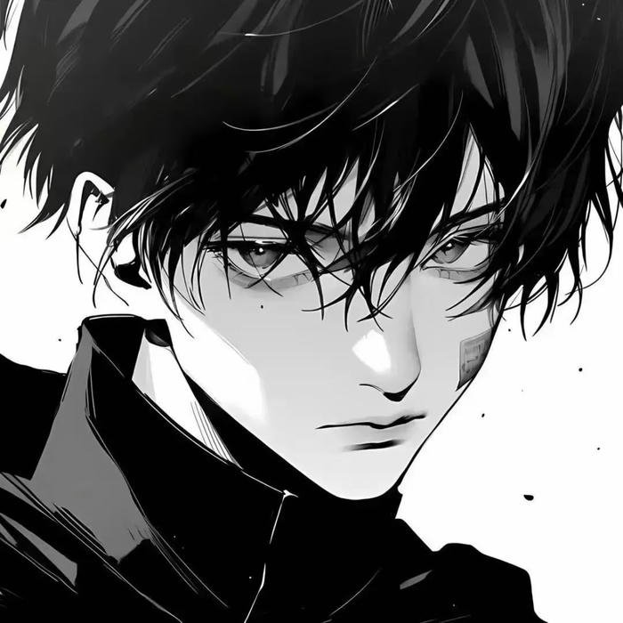 Stylish anime character headshot perfect for anime man pfp