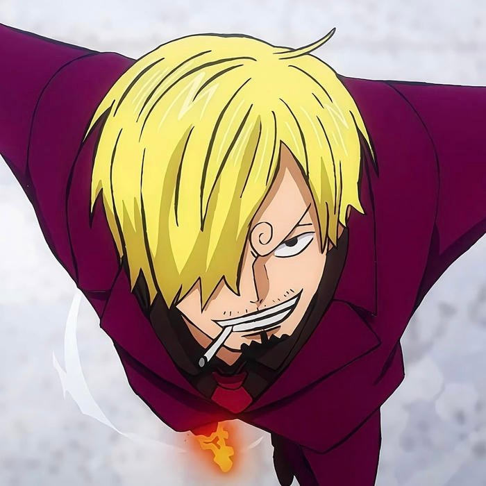 Subtle crimson undertones accenting shadows throughout Sanji pfp