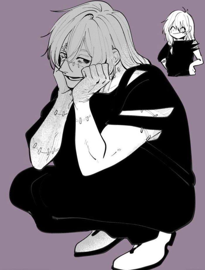 Tension filled anime portrait suitable for mahito pfp