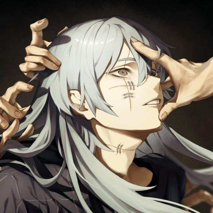 Threatening yet playful demeanor defining mahito pfp