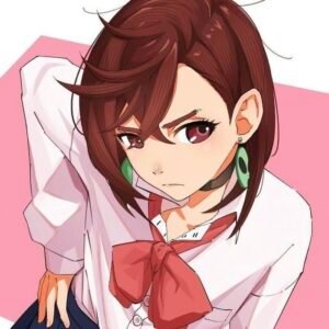 Trendy character design presented cleanly in momo ayase pfp