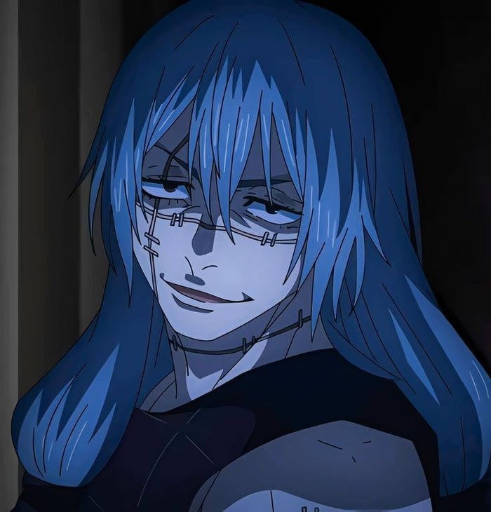 Unsettling anime expression defining the mood of mahito pfp