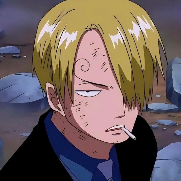 Wind swept hair strands adding motion to expressive Sanji pfp